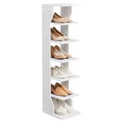 Szafki na buty - Songmics Wąska biała szafka na buty 6 poziomów - miniaturka - grafika 1