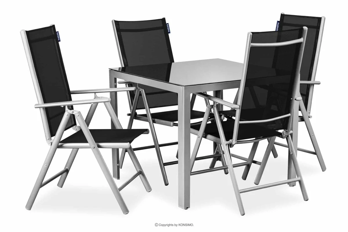 Zestaw mebli ogrodowych stół z krzesłami rozkładanymi ARCTI Konsimo