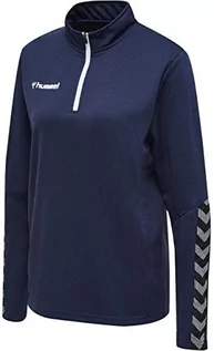 Bluzy damskie - Hummel damska bluza z zamkiem błyskawicznym do połowy długości, kolor granatowy, 2XL 204929-7026-2XL - grafika 1