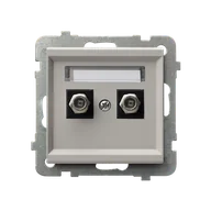 Gniazdka elektryczne - Ospel Gniazdo antenowe typu F podwójne SONATA - kaszmir - miniaturka - grafika 1