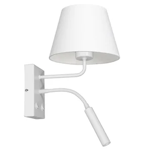 Kinkiet Soho, stożkowy, z lampką biały - Lampy ścienne - miniaturka - grafika 1