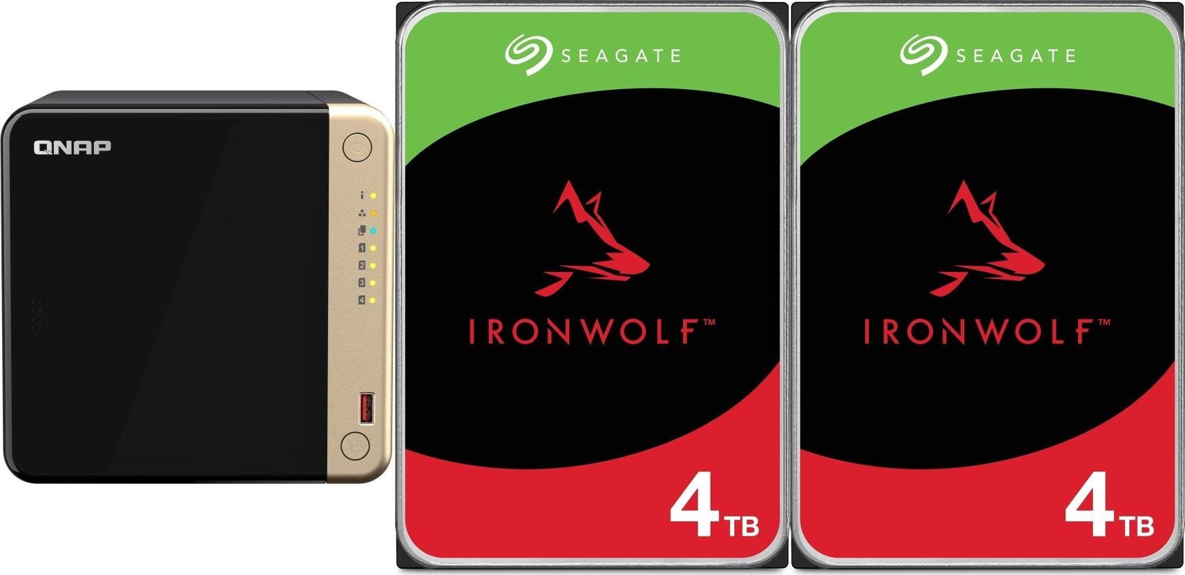 Serwer plików Qnap TS-464-8G + 2x Seagate IronWolf 4TB ST4000VN006