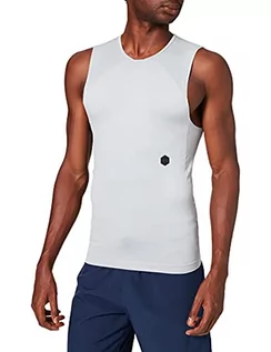 Koszulki sportowe męskie - Under Armour męska Ua Rush kompresja bez rękawów odzież na siłownię dla mężczyzn z technologią Rush, kamizelka sportowa dla mężczyzn szary L - grafika 1