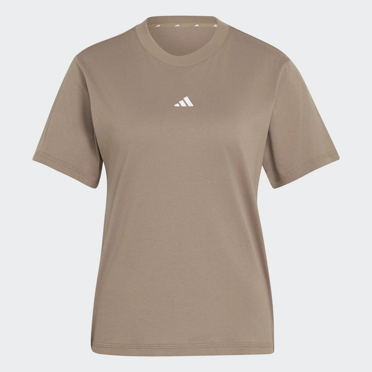 Koszulka Sportowa Adidas Damska Bawełniana Khaki Małe Logo KF8394 r. XS