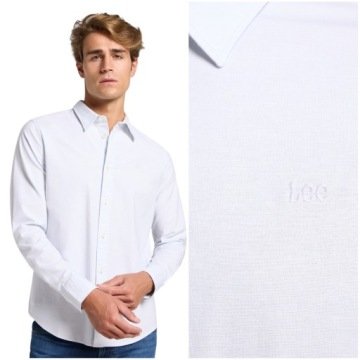 Lee Patch Shirt Shy Blue bawełniana elastyczna koszula męska małe logo XL
