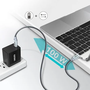 Choetech kabel przewód USB Typ C - USB Typ C 5A 100 W Power Delivery 480 Mbps 1,8 m szary (XCC-1002-GY) - Kable USB - miniaturka - grafika 5