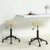 Fotele i krzesła biurowe - vidaXL Krzesło biurowe Obrotowe krzesła biurowe 2 szt. kremowe aksamitne 333058 - miniaturka - grafika 1