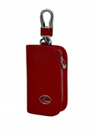 Etui na klucze - SKÓRZANE ETUI na klucze LEXUS KLUCZYK samochodowy ELEGANCKI czerwony - miniaturka - grafika 1