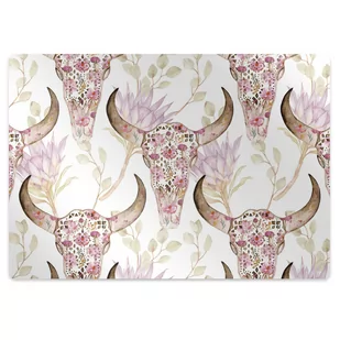 Mata pod fotel ochrona paneli Czaszka w kwiaty 100x70 cm - Podnóżki, podpórki, podkładki - miniaturka - grafika 1