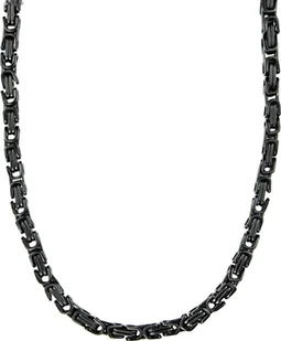 5 mm łańcuszek męski bransoletka łańcuszek męski naszyjnik łańcuszek męski, 22 cm czarny łańcuszek ze stali nierdzewnej - Naszyjniki męskie - miniaturka - grafika 1