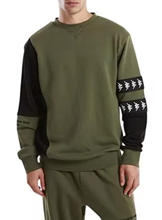 Bluzy męskie - Kappa - Autentyczna bluza męska Vanto, Zielony, Czarny, L - grafika 1