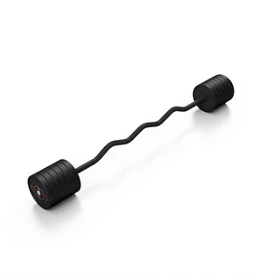 Marbo Sport Sztanga gumowana łamana 55 kg czarny mat - - Sztangi - miniaturka - grafika 1