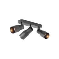 Lampy sufitowe - QAZQA Okrągły reflektor sufitowy, kolor ciemnoszary, oprawa GU10, 50 mm, 3-punktowy - Stanley - miniaturka - grafika 1