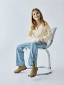 Swetry dla dziewczynek - Reserved - Kardigan z dodatkiem wiskozy - złamana biel - miniaturka - grafika 1