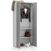 Szafy biurowe - B2B Partner Szafa ubraniowa biurowa LAYERS wysuwana, 800 x 400 x 1905 mm, biała/szara 611528 - miniaturka - grafika 1