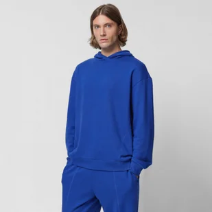 Męska bluza dresowa nierozpinana z kapturem Outhorn OTHAW23TSWSM679 - chabrowa - Bluzy sportowe męskie - miniaturka - grafika 1
