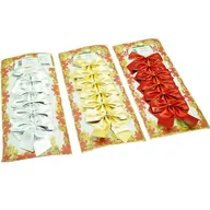 Ozdoby bożonarodzeniowe - Kokardki tkanina srebrne/złote/czerwone 6 sztuk - miniaturka - grafika 1