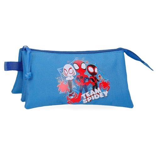 Joumma Marvel Team Spidey Trójka Niebieski 22x12x5 cms Poliester 1,32l, Niebieski, Talla única, Potrójne etui