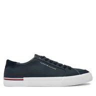 Trampki męskie - Tenisówki Tommy Hilfiger Core Corporate Vulc Canvas FM0FM05398 Granatowy - miniaturka - grafika 1