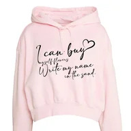 Zestawy upominkowe - RÓŻOWA BLUZA Damska I CAN BUY FLOWERS Girl Power Mix Wzorów Rozmiar 122 cm - miniaturka - grafika 1