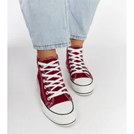 Trampki damskie - Bordowe trampki za kostkę Puglia czerwone - Inna marka - miniaturka - grafika 1