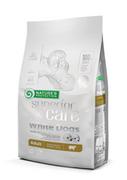 NATURES PROTECTION Superior Care White Dogs Adult 1,5kg + AS Przysmak w kostkach RYBA 50g