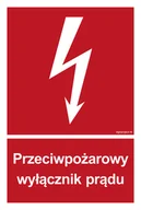 Systemy ekspozycyjne i znaki informacyjne - BB012 PRZECIWPOŻAROWY WYŁĄCZNIK PRĄDU, KN - FOLIA PODŁOGOWA NIEŚWIECĄCA; (350X518MM) - miniaturka - grafika 1