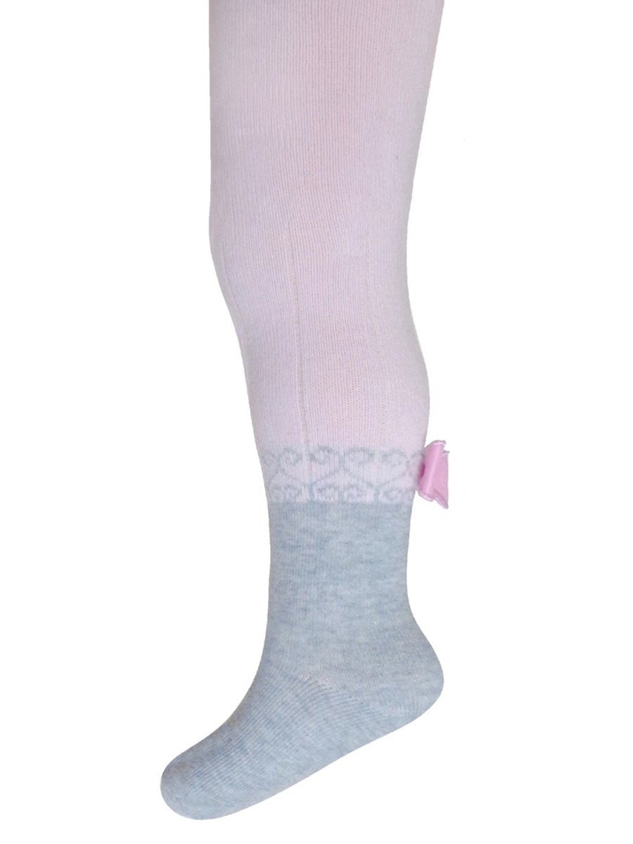 Dziewczęce rajstopy bawełniane dwukolorowe różowo szare Milusie