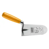 Narzędzia murarskie - Kielnia szpachlowa zaokrąglona seria 30 ze stali nierdzewnej 16 x 8,5 cm drewniana żółta rączka Hardy - miniaturka - grafika 1