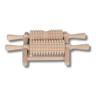 Masażery - Masażer drewniany na stojaku podwójny do stóp 30 cm - miniaturka - grafika 1