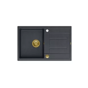 Quadron HB8203U8-G1_P2O Morgan 111 Black diamond (czarny nakrapiany/złoty) - Zlewozmywaki - miniaturka - grafika 1