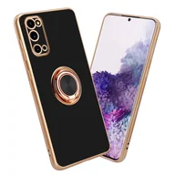 Etui i futerały do telefonów - Pokrowiec Do Samsung Galaxy S20 Etui w Glossy Czarny - Złoto magnetycznym Obudowa Case Cover Ochronny Cadorabo - miniaturka - grafika 1
