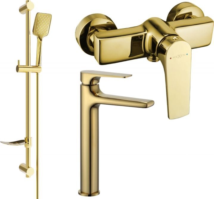 Mexen Lynx DF62 zestaw prysznicowy, złoty - 745914DF62-50