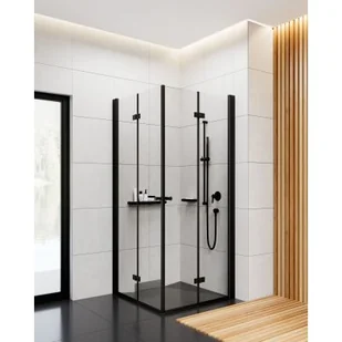 Zestaw Deante Kerria Plus kabina prysznicowa 80 cm kwadratowa czarny/szkło przezroczyste (KTSXN42P, KTSXN42P) - Kabiny prysznicowe - miniaturka - grafika 1