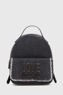 Love Moschino plecak bawełniany kolor szary mały z aplikacją - Plecaki - miniaturka - grafika 1
