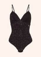 Body - Hugo Body Ze Stringami Leo Lace schwarz - miniaturka - grafika 1