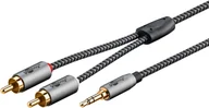 Kable komputerowe i do monitorów - Goobay 65284 kabel audio 0,5 m 3.5mm 2 x RCA Czarny, Srebrny 65284 - miniaturka - grafika 1