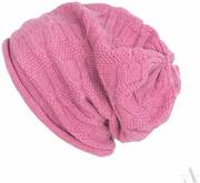 Czapki damskie - Wełniana czapka unisex różowy - miniaturka - grafika 1