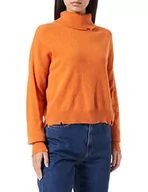 Swetry damskie - Replay Damski sweter z golfem wełna, pomarańczowy (pomarańczowy 443), XL, Pomarańczowy 443, XL - miniaturka - grafika 1