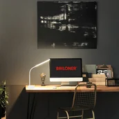 Lampy stojące - Briloner Lampa stołowa LED Pivaz, ściemniacz dotykowy, biała - miniaturka - grafika 1