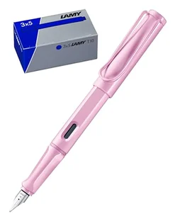 Lamy Zestaw składający się z 1 x pióro wieczne 0D2 w kolorze jasnoróżowym i 1 x T10 3-częściowy zestaw wkładów atramentowych w oryginalnym kartonie – kolor tuszu niebieski - Pióra wieczne - miniaturka - grafika 1