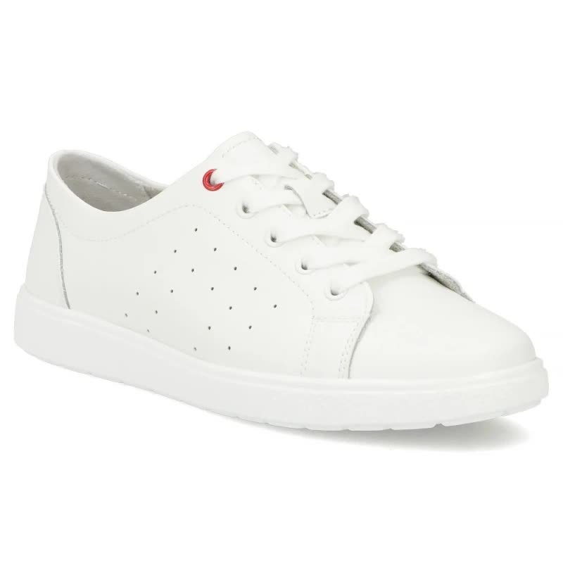 Półbuty damskie całe białe Filippo DP7556 sneakersy skórzane sznurowane41-36