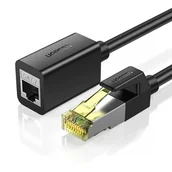 Kable USB - Ugreen przedłużacz kabel internetowy Ethernet RJ45 Cat 7 10000 Mbps / 10 Gbps 1 m czarny (NW148) - miniaturka - grafika 1