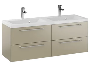 Szafka Wisząca Z Umywalką RON 120 cm DUO - Cappuccino Mat - Uchwyty Chromowane - Szafki łazienkowe - miniaturka - grafika 1