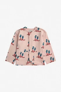 Swetry dla dziewczynek - Bobo Choses kardigan bawełniany dziecięcy kolor różowy lekki - grafika 1