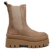 Botki damskie - Sztyblety Badura 8118-02 Beżowy - miniaturka - grafika 1