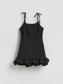 Sukienki - Reserved - Sukienka mini z wiązaniem - czarny - miniaturka - grafika 1