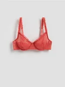 Biustonosze - Reserved - Siateczkowy biustonosz z fiszbinami - czerwony - miniaturka - grafika 1