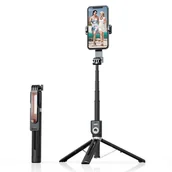 Selfie stick - UCHWYT SELFIE - z odpinanym pilotem bluetooth i tripodem - P80 1,3 metra CZARNY - miniaturka - grafika 1