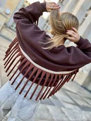 Bluzy damskie - Hot Chocolate / bawełniana bluza boho w kolorze gorzkiej czekolady - miniaturka - grafika 1